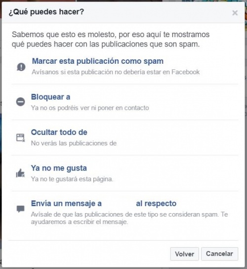 Cómo denunciar una publicación en Facebook