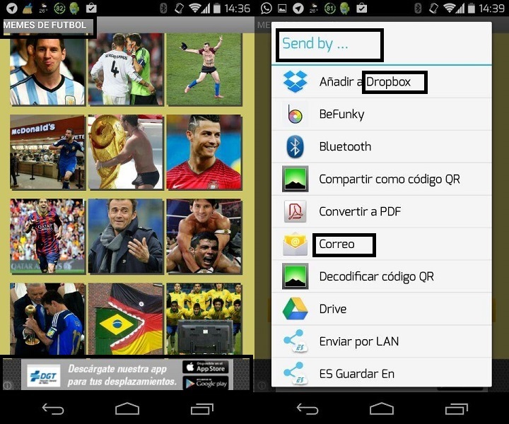 Crea memes de fútbol para WhatsApp