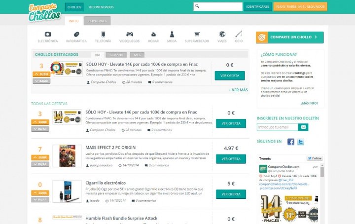 ComparteChollos, encuentra todo tipo de ofertas
