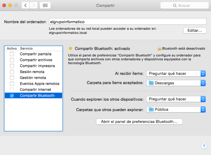 Imagen - Cómo enviar y recibir ficheros por Bluetooth en Mac