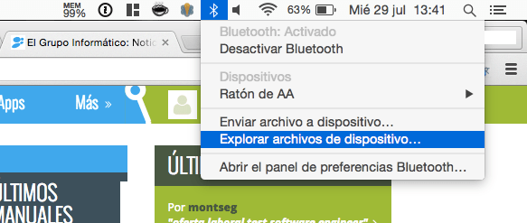Imagen - Cómo enviar y recibir ficheros por Bluetooth en Mac