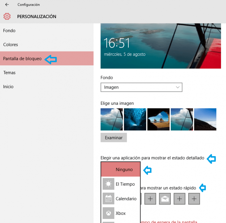 Imagen - Cómo quitar Calendario en la pantalla de bloqueo de Windows 10