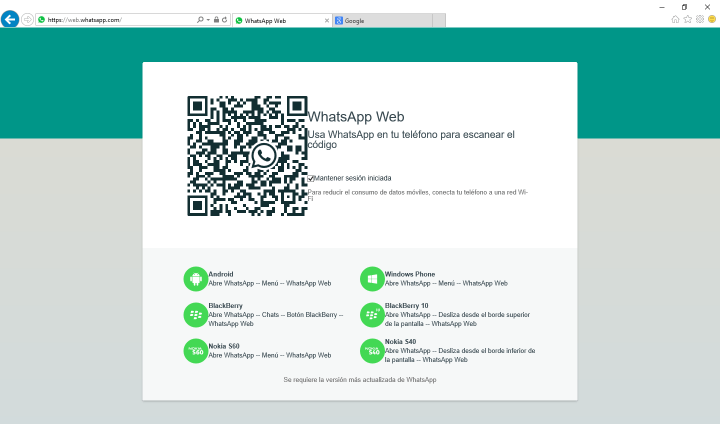 Imagen - Cómo usar WhatsApp Web en Internet Explorer o Microsoft Edge