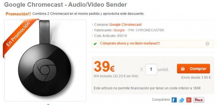 Imagen - Dónde comprar el Chromecast más barato