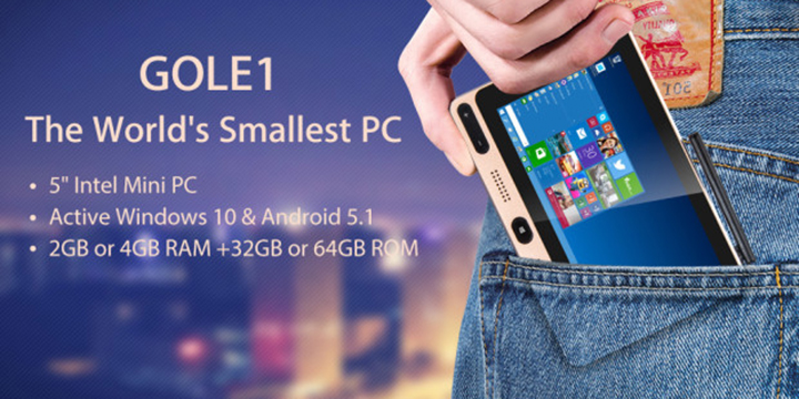 Gole1, mini PC de bolsillo con Windows 10 y Android por menos de 80 euros
