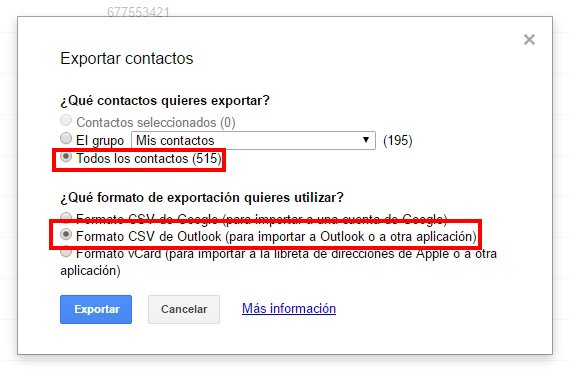 Imagen - Cómo exportar tus contactos de Gmail a Outlook y otros