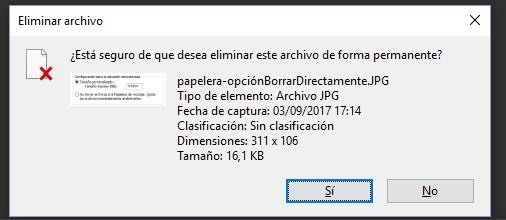 Imagen - Cómo eliminar archivos en Windows 10 directamente sin pasar por la papelera
