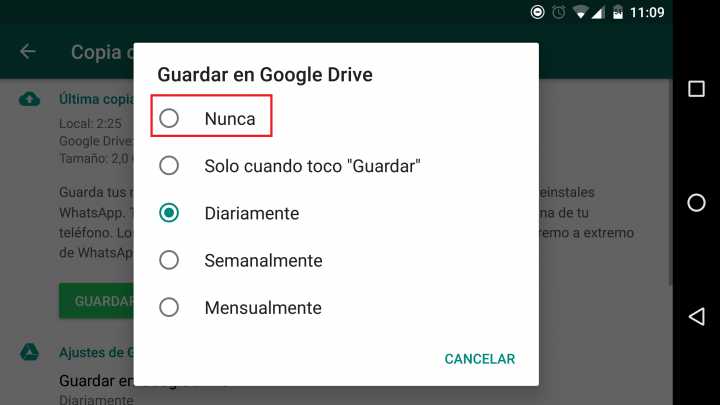 Imagen - Cómo borrar la copia de seguridad de WhatsApp de Google Drive