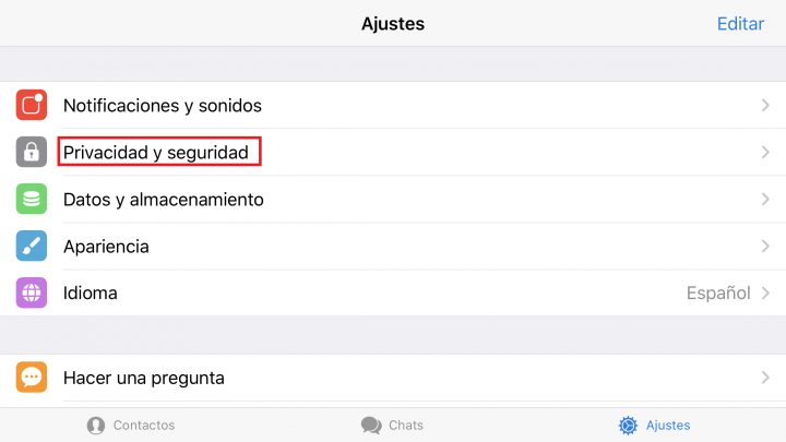 Imagen - Cómo bloquear el acceso a Telegram con un código