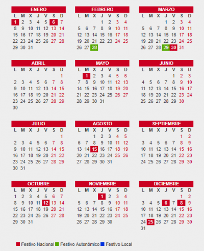 Imagen - 7 plantillas de calendario laboral 2018