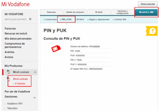 Imagen - Cómo consultar gratis el PIN desde Mi Vodafone