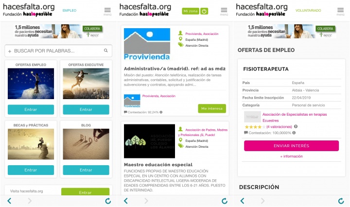 Imagen - Hacesfalta.org, la app de voluntariado y empleo en ONG