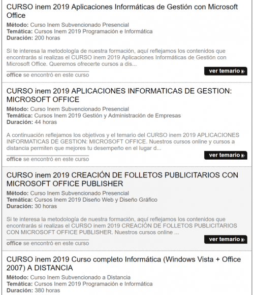 12 cursos de Office online