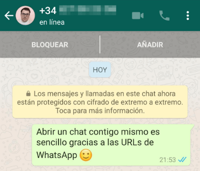 Imagen - Cómo abrir un chat &quot;contigo mismo&quot; en WhatsApp