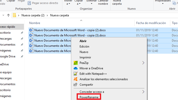 Imagen - Cómo renombrar varios archivos a la vez en Windows 10