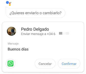 Imagen - Cómo enviar un mensaje de WhatsApp usando Google Assistant