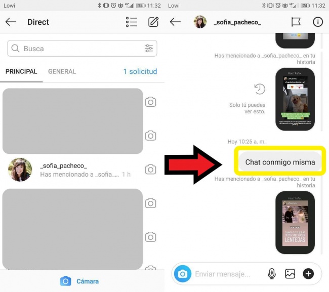 Imagen - Cómo crear un chat contigo mismo en Instagram Direct