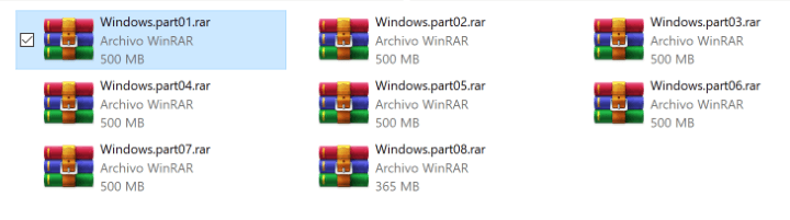 Imagen - Comprimir un archivo en varias partes con WinRAR