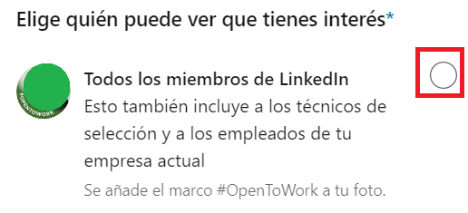 Open to Work ¿Si o No?