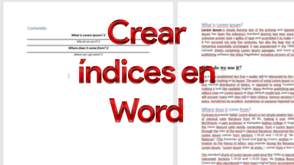 Cómo hacer un índice en Word