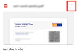 Imagen-CómotenertuCertificadoCOVID en la pantalla de inicio