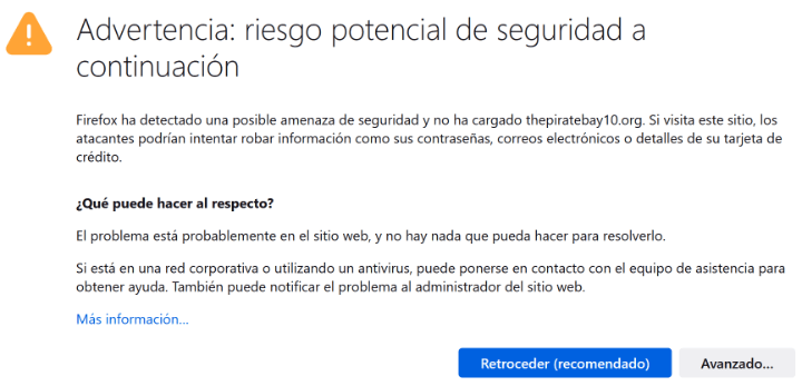 Imagen-FirefoxのSehadetectado un error de seguridad：solución