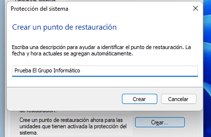 Imagen - Cómo crear y usar un punto de restauración en Windows 11