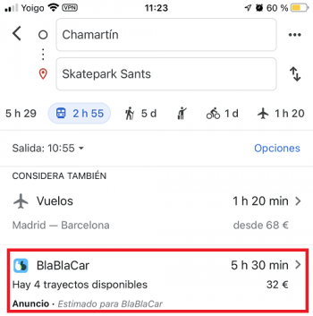 Imagen - Cómo usar BlaBlaCar en Google Maps