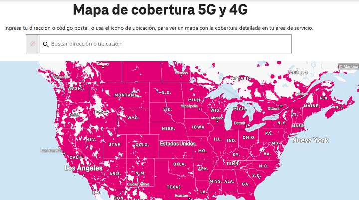 Imagen - Mapa de cobertura 5G y 4G de T-Mobile: consulta tu cobertura