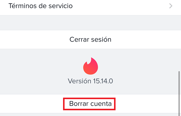 Imagen - Cómo borrar la cuenta de Tinder