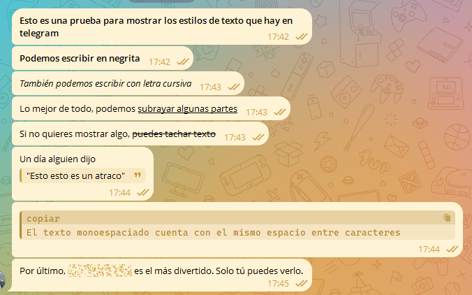 Imagen - Cómo usar letras con diferentes estilos en Telegram