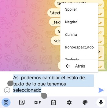 Imagen - Cómo usar letras con diferentes estilos en Telegram