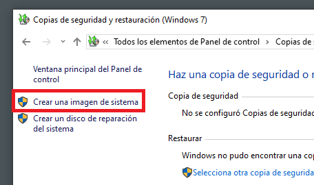 Imagen - Cómo crear una imagen del sistema Windows para restaurar en caso de desastre