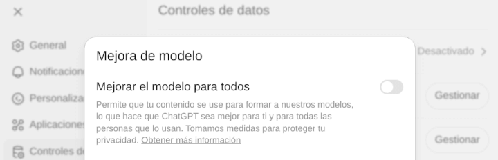 Imagen - Modo privacidad en ChatGPT: cómo activarlo