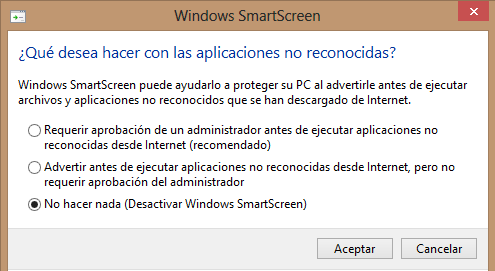 Imagen - Cómo deshabilitar SmartScreen en Windows 8