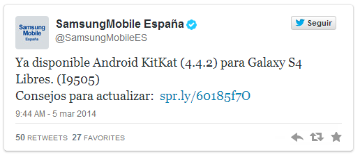 Imagen - Los Samsung Galaxy S4 libres ya están recibiendo Android 4.4.2 KitKat