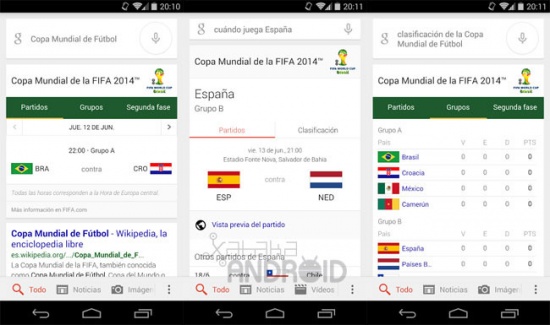 Imagen - Toda la información del Mundial de Fútbol en tiempo real con Google Now