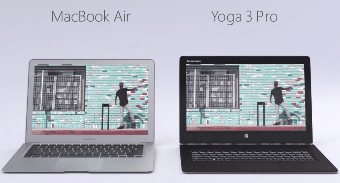 Imagen - Lenovo ridiculiza al Mac Air en un anuncio comparándolo con el Yoga 3 Pro