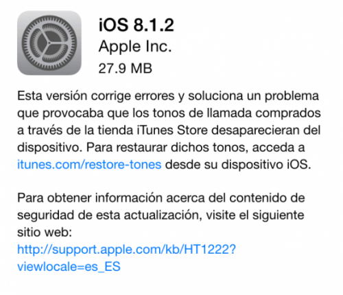 Imagen - iOS 8.1.2, llega la actualización que corrige errores