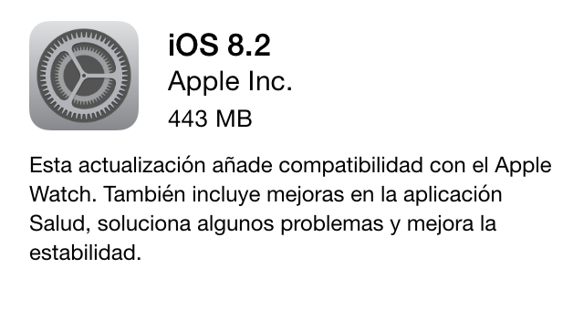 Imagen - iOS 8.2 ya es oficial: compatibilidad con Apple Watch y muchas correcciones y mejoras