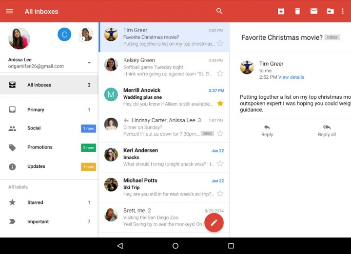 Imagen - Gmail para Android unifica las bandejas de entrada