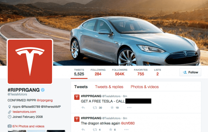 Imagen - Hackean el Twitter de Tesla y regalan coches