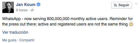 Imagen - WhatsApp alcanza los 800 millones de usuarios