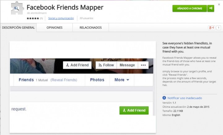 chrome extensions facebook friends mapper