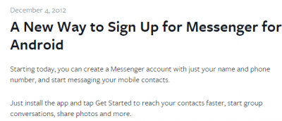 Imagen - Facebook Messenger ya no requiere cuenta en la red social: solo un número como WhatsApp