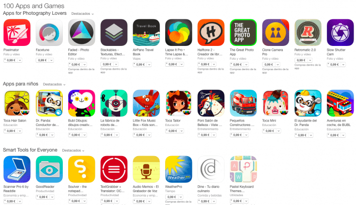 Imagen - 100 aplicaciones y juegos en la App Store por solo 0,99 euros