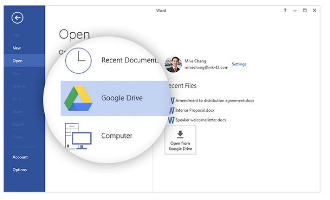 Imagen - Microsoft Office ya ofrece soporte para Google Drive