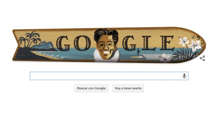 Duke Kahanamoku protagoniza el Doodle de Google
