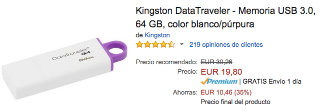 Imagen - Kingston DataTraveler G4 64GB: pendrive por solo 20 euros