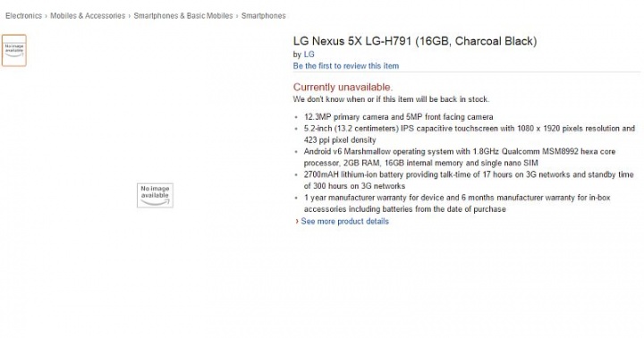Imagen - Se filtran las especificaciones del Nexus 5X en Amazon